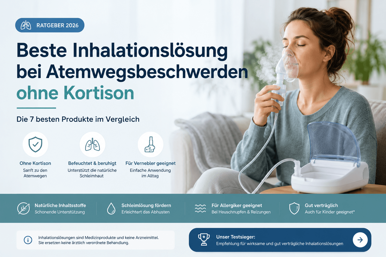 Beste Inhalationslösung bei Atemwegsbeschwerden ohne Kortison